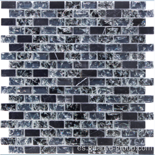 mosaico de cristal negro agrietado